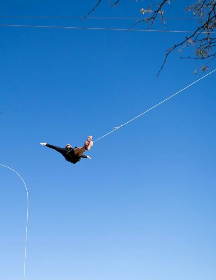 person bungee jumping