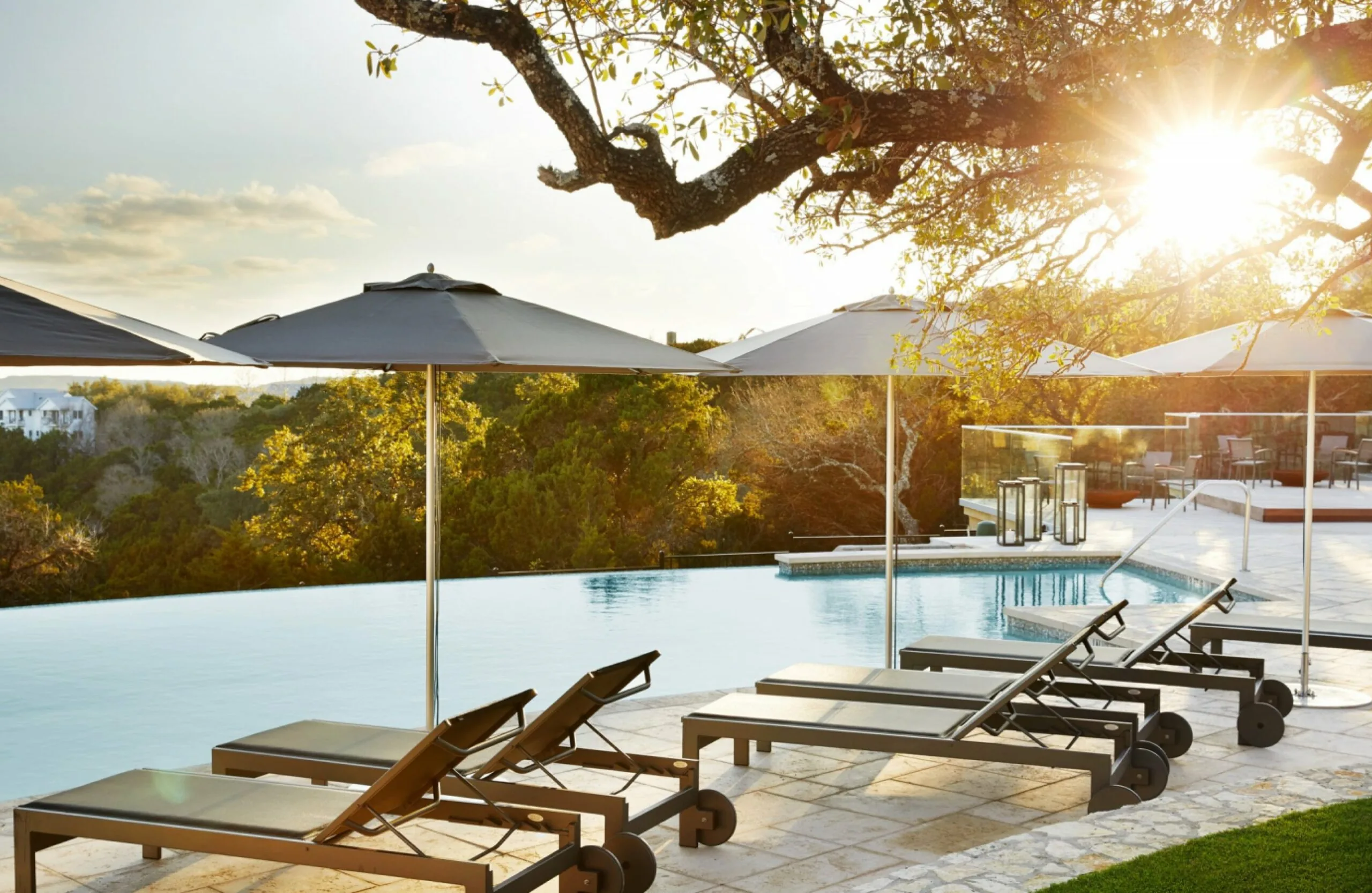 pool with lounge chairs