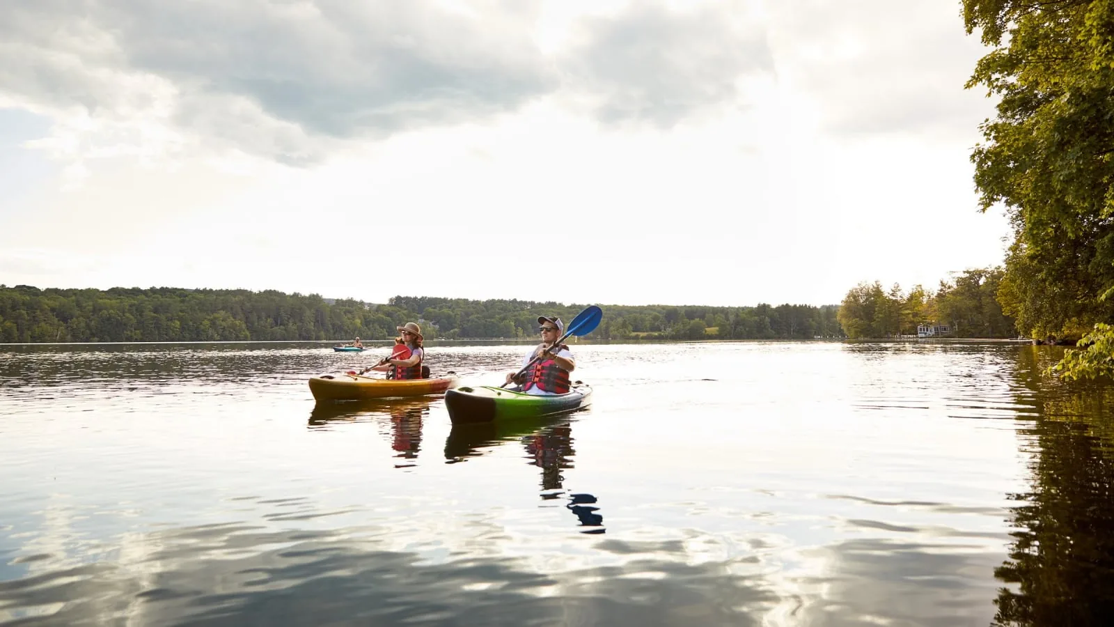 two people kayaking