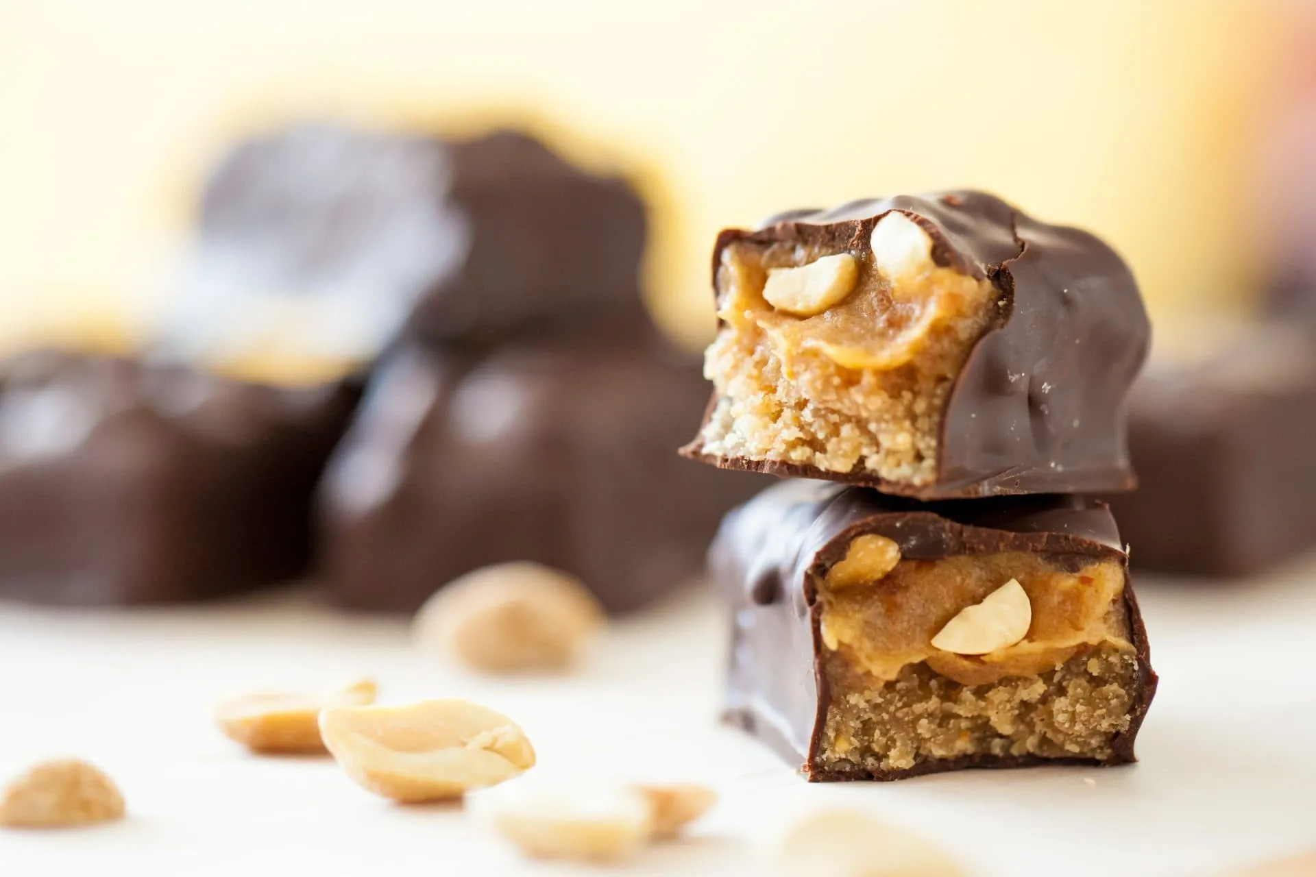 vegan snickers bar with peanuts