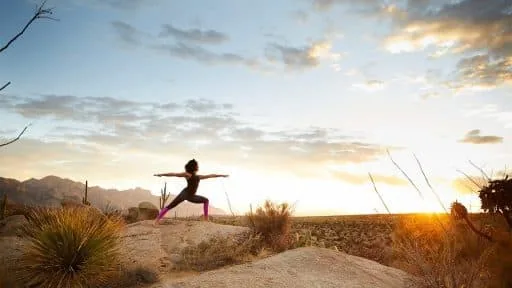 person doing yoga outside