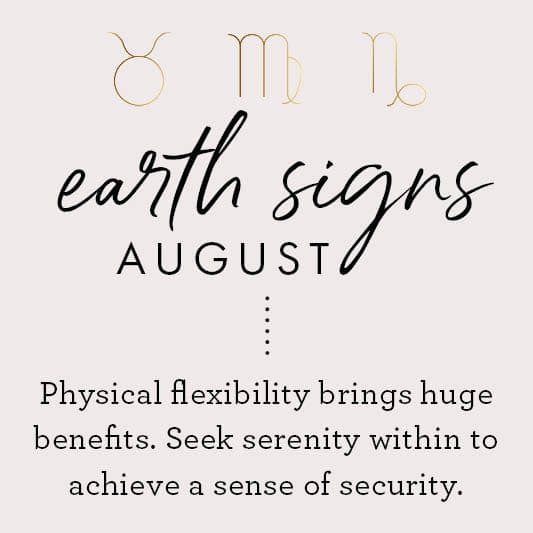 earth signs August graphic