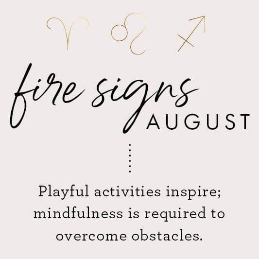 fire signs August graphic