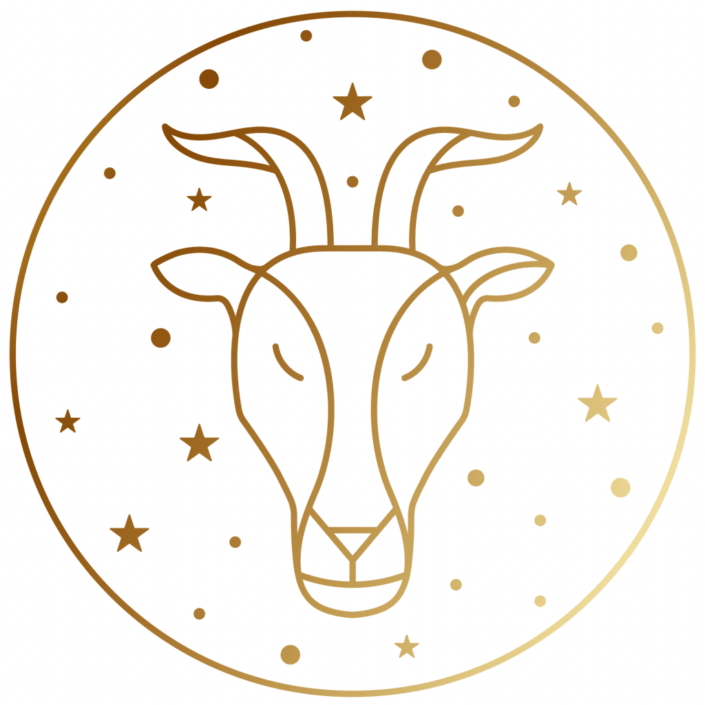zodiac sign capricorn gold graphic