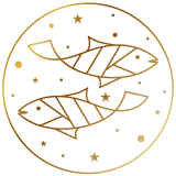 Zodiac Signs Pisces gold graphic