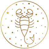 zodiac sign scorpio gold graphic