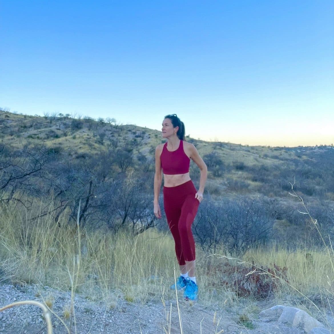 Lydia Fenet hiking in desert